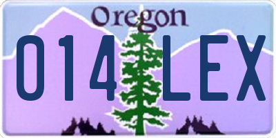 OR license plate 014LEX