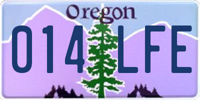 OR license plate 014LFE
