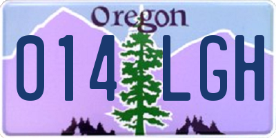OR license plate 014LGH
