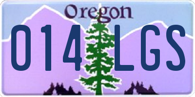 OR license plate 014LGS