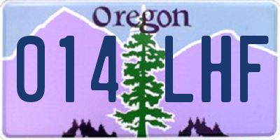 OR license plate 014LHF