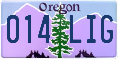 OR license plate 014LIG
