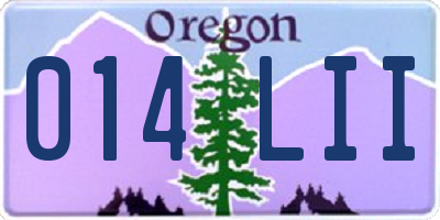 OR license plate 014LII