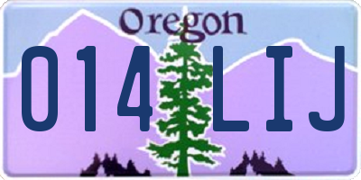 OR license plate 014LIJ