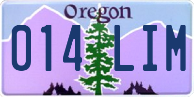 OR license plate 014LIM