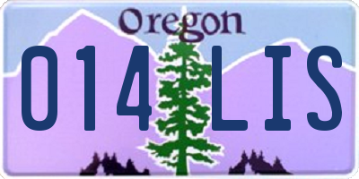 OR license plate 014LIS