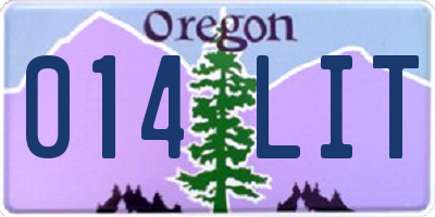 OR license plate 014LIT