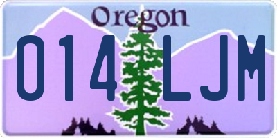 OR license plate 014LJM
