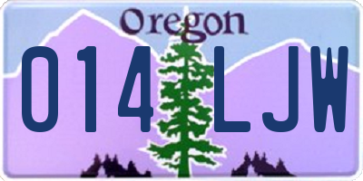 OR license plate 014LJW