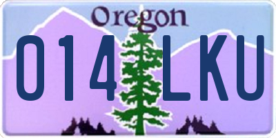 OR license plate 014LKU
