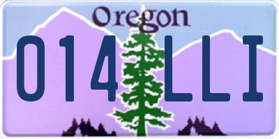 OR license plate 014LLI