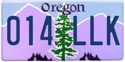 OR license plate 014LLK