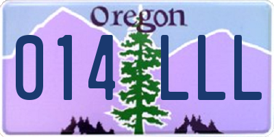 OR license plate 014LLL