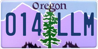 OR license plate 014LLM