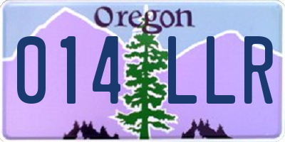 OR license plate 014LLR