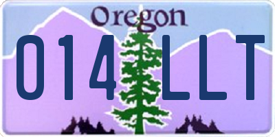 OR license plate 014LLT