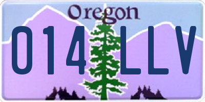 OR license plate 014LLV