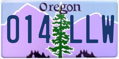 OR license plate 014LLW