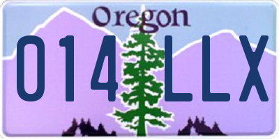 OR license plate 014LLX