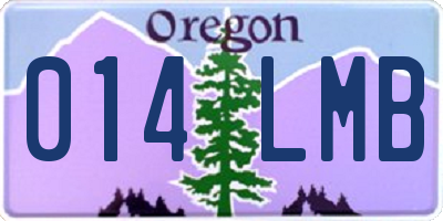 OR license plate 014LMB