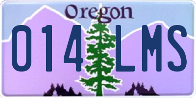 OR license plate 014LMS