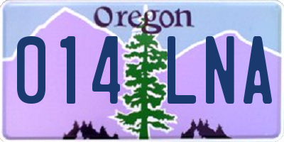 OR license plate 014LNA
