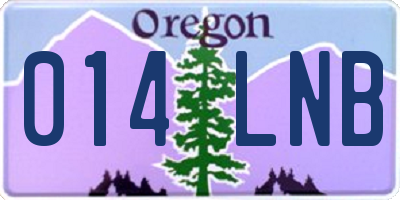 OR license plate 014LNB