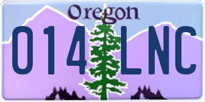 OR license plate 014LNC
