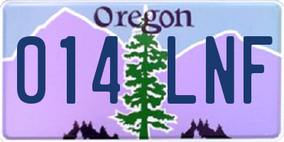 OR license plate 014LNF