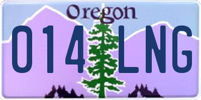 OR license plate 014LNG