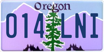 OR license plate 014LNI