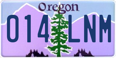OR license plate 014LNM