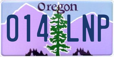 OR license plate 014LNP