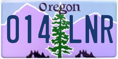 OR license plate 014LNR