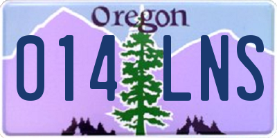 OR license plate 014LNS