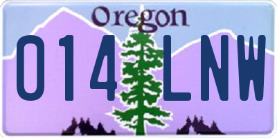 OR license plate 014LNW