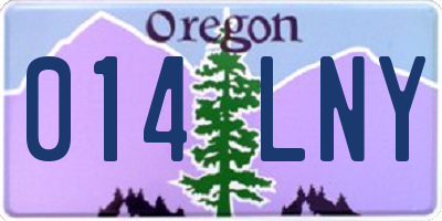 OR license plate 014LNY