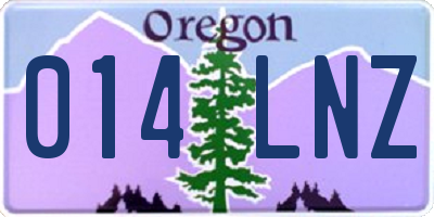 OR license plate 014LNZ