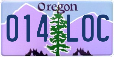 OR license plate 014LOC