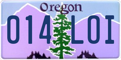 OR license plate 014LOI