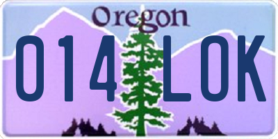 OR license plate 014LOK