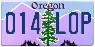 OR license plate 014LOP