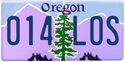 OR license plate 014LOS