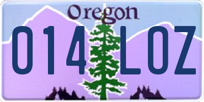 OR license plate 014LOZ