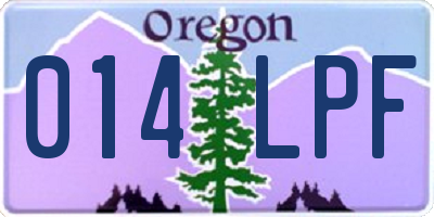 OR license plate 014LPF