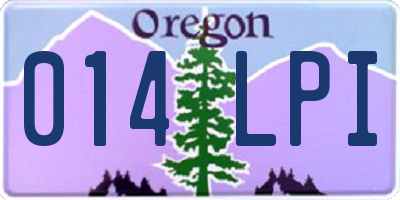 OR license plate 014LPI