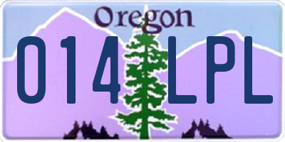 OR license plate 014LPL