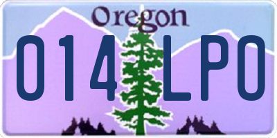OR license plate 014LPO