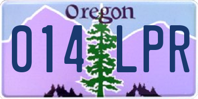 OR license plate 014LPR