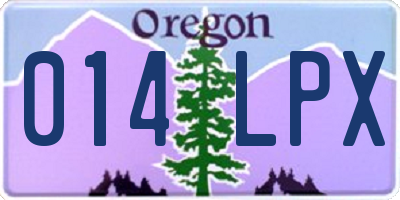 OR license plate 014LPX